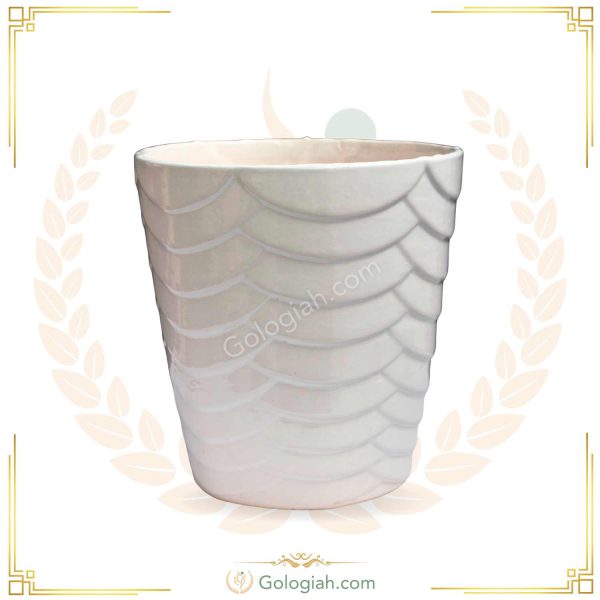 گلدان سرامیک سطلی توپی مدل دار